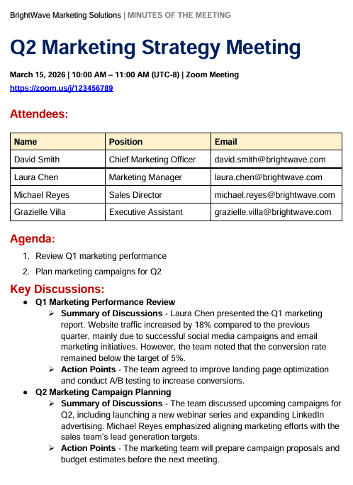 Meeting Report 1